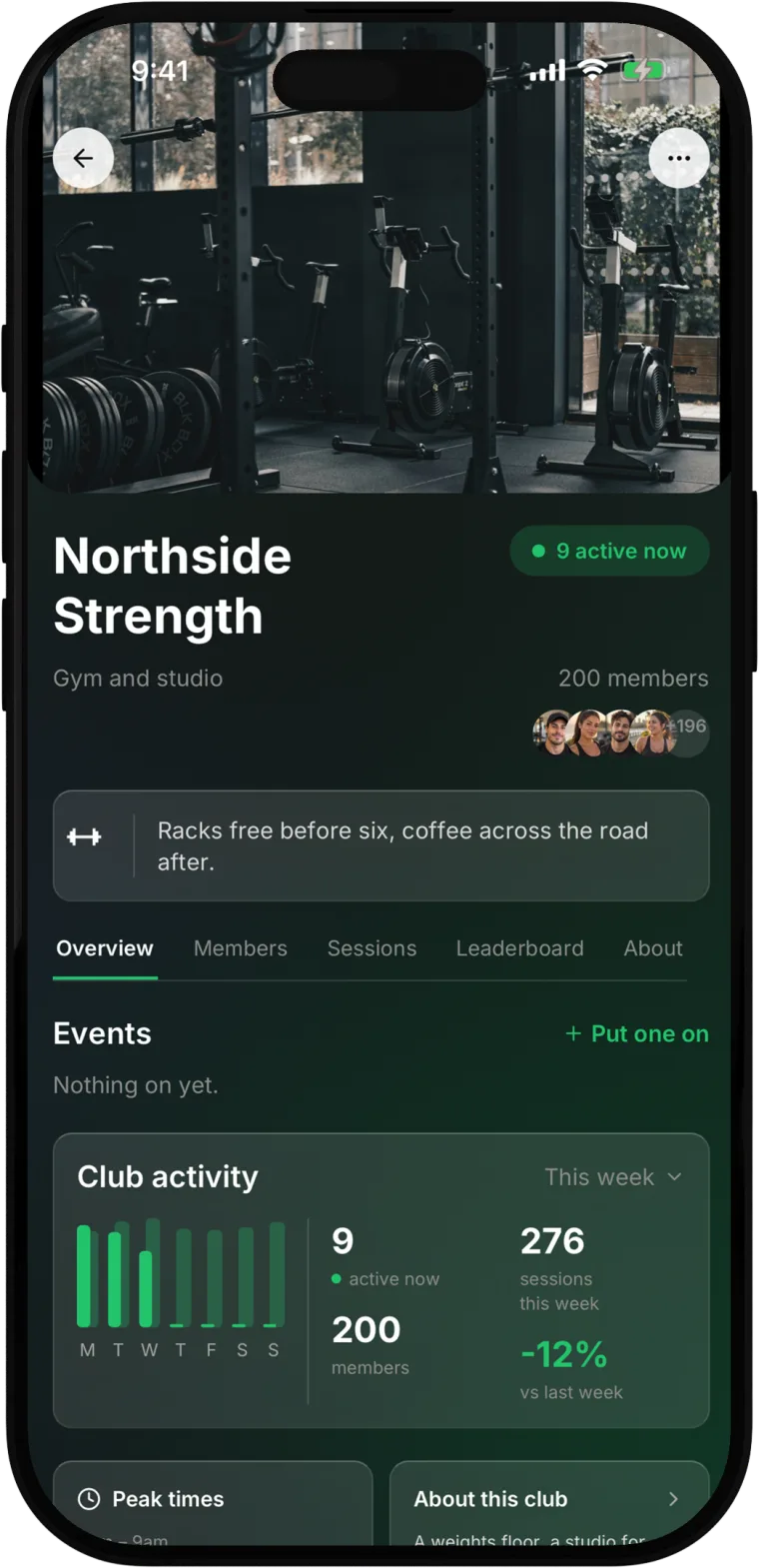 Your gym, as a place with people in it.